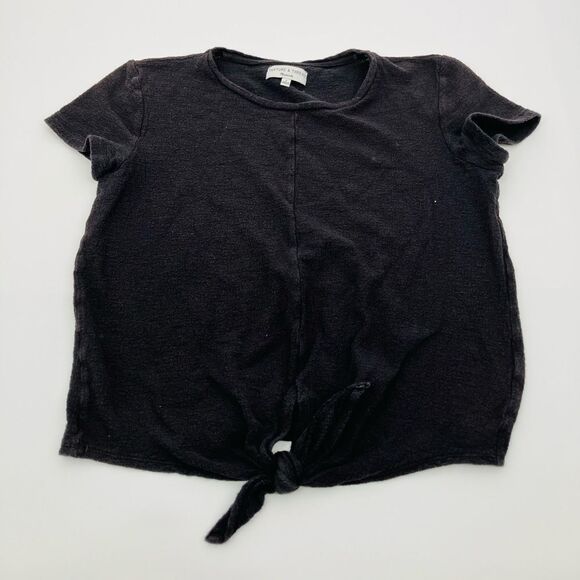 Madewell | Women's textured front tie Black Blouse | size medium - Picture 1 of 5
